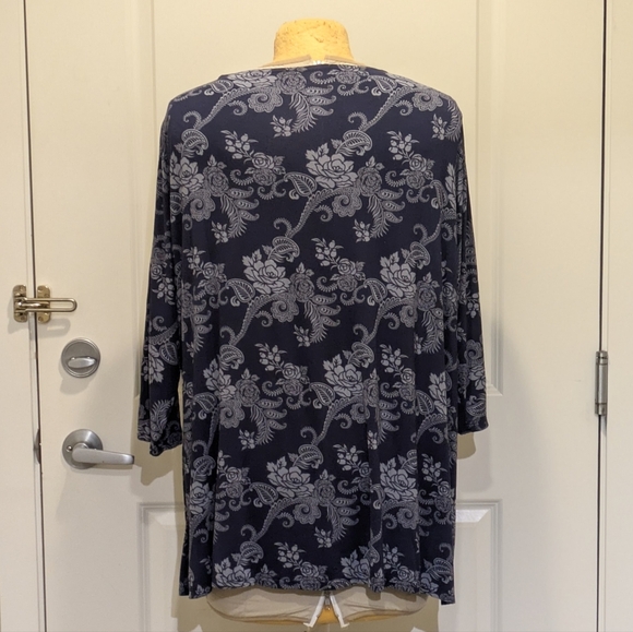 3/$30 GUC Blue Sky 2X Super Soft Bamboo 3/4 Sleeve Tee - Picture 4 of 6